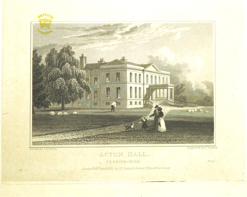 Neale(1829) p5.192 - Acton Hall, Denbighshire