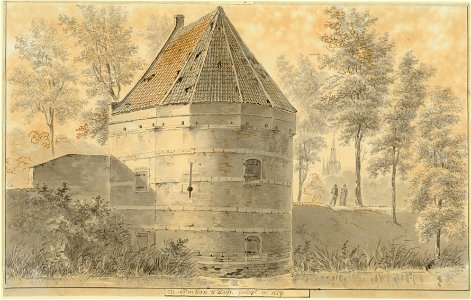 1826 - ouden Toorn te Delft. Gesloopt in 1829, Balthasar Jooss, SA Delft, inv.nr. 68237