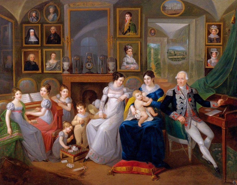 Gabriel Joseph de Froment, Baron de Castille (1747 - 1826) with family, French School, 19th Century