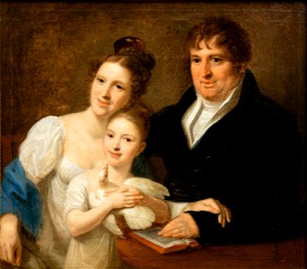 Józef Peszka - Portret Józefa Wierzyńskiego z żoną i córką