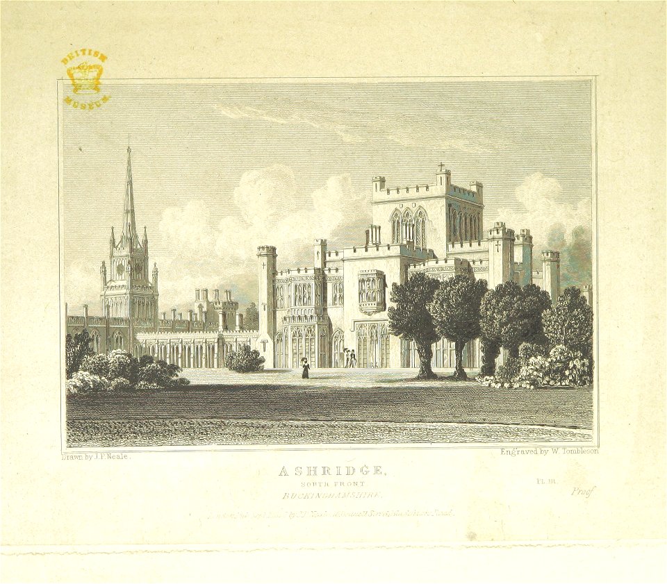 Neale(1829) p5.031 - Ashridge, Buckinghamshire - South Front