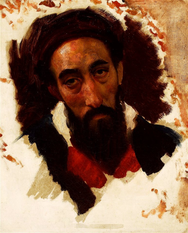 Vernet Study of man's head