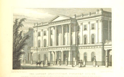 The London Institution, Finsbury Circus - Shepherd, Metropolitan Improvements (1828), p287