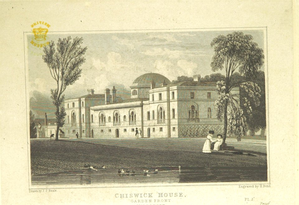 Neale(1829) p5.129 - Chiswick House, Middlesex - Garden Front