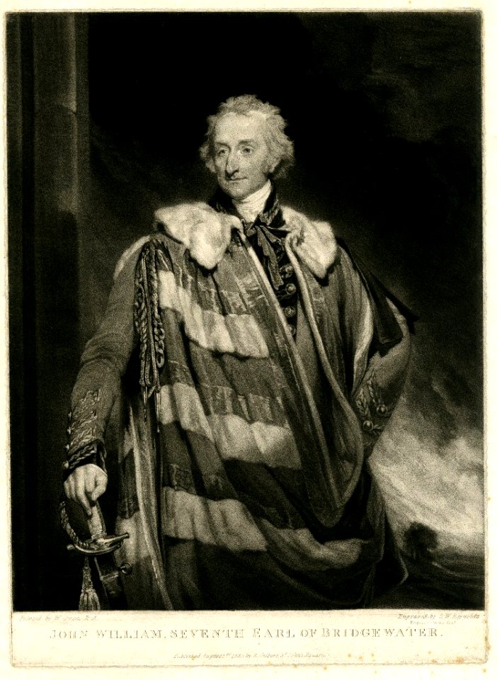 John William Seventh Earl of Bridgewater by Samuel William Reynolds