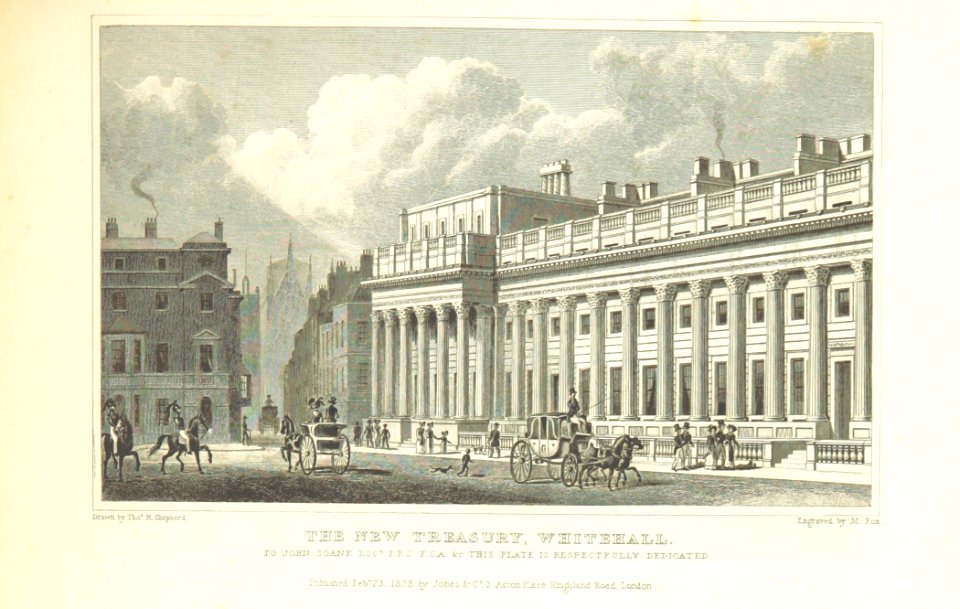 The New Treasury, Whitehall - Shepherd, Metropolitan Improvements (1828), p239