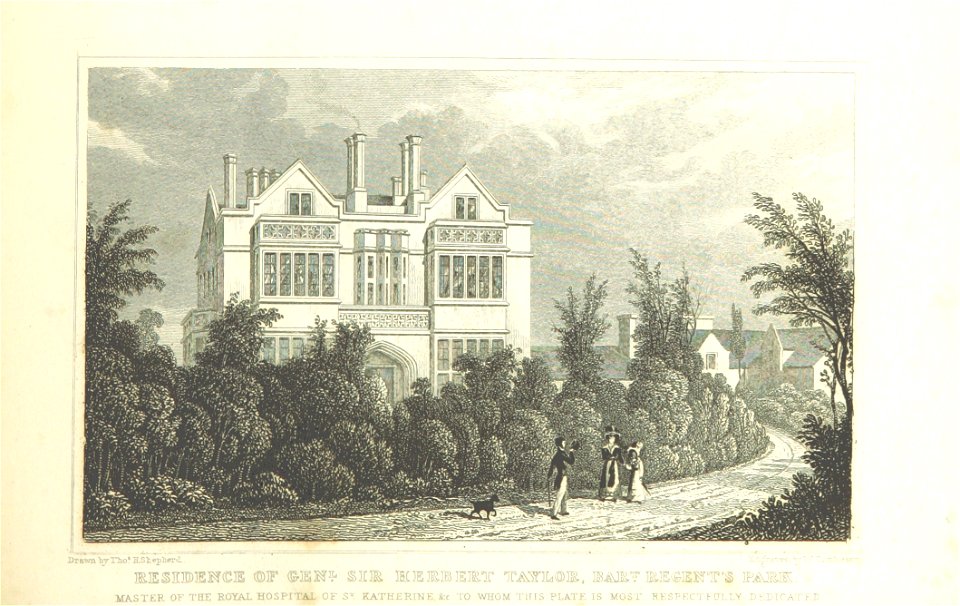 Residence of Genl Sir Herbert Taylor, Bart, Regent's Park - Shepherd, Metropolitan Improvements (1828), p285