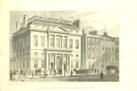 Auction Mart, St Bartholomew's Lane - Shepherd, Metropolitan Improvements (1828), p203