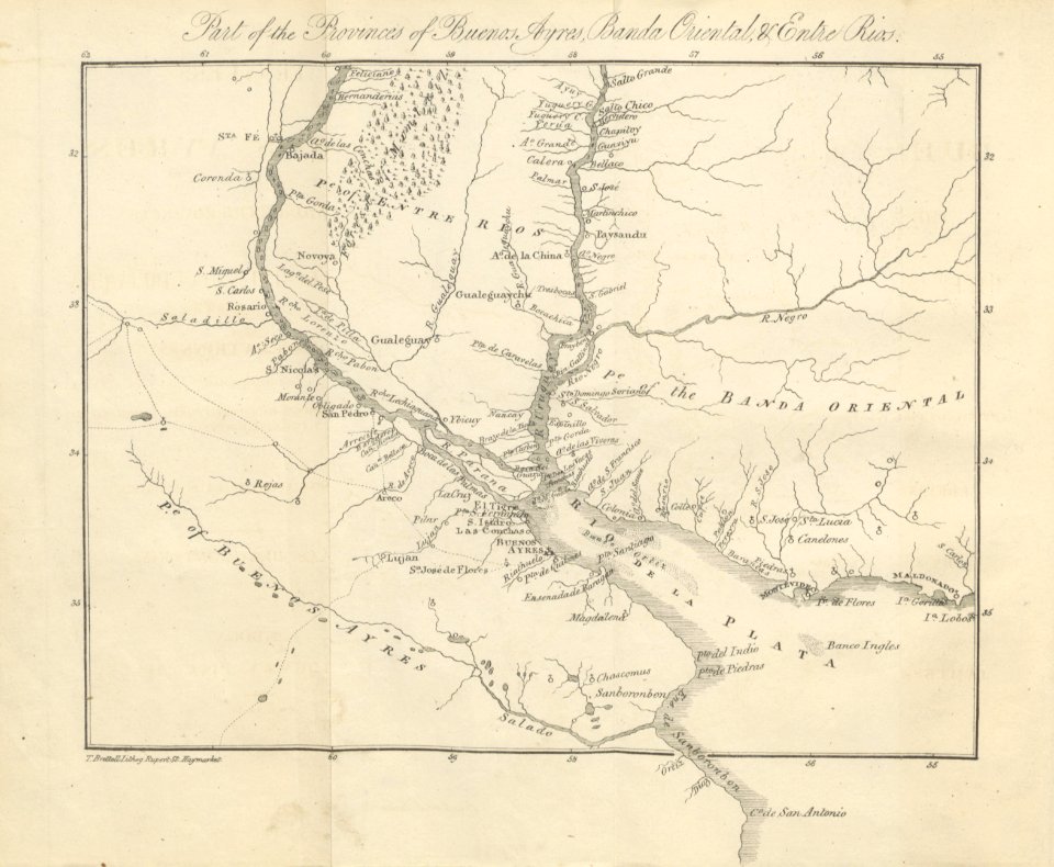 (1828) PLATE OF THE PROVINCES OF BUENOS AYRES, BANDA ORIENTAL & ENTRE RIOS