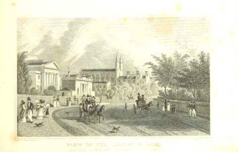 View in The Regent's Park - Shepherd, Metropolitan Improvements (1828), p201
