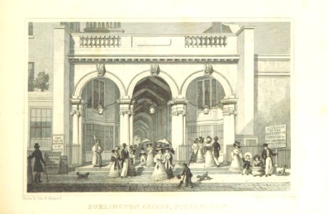 Burlington Arcade, Piccadilly - Shepherd, Metropolitan Improvements (1828), p283