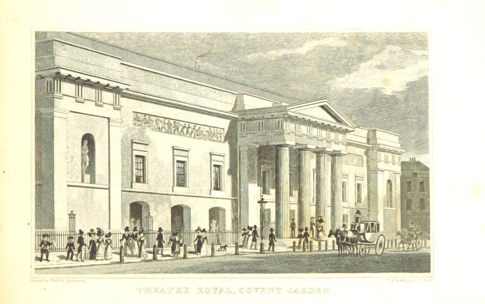 Theatre Royal, Covent Garden - Shepherd, Metropolitan Improvements (1828), p307