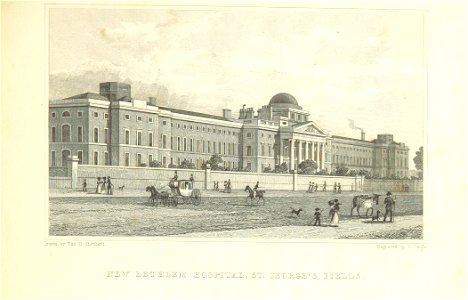 New Bethlem Hospital, St George's Fields - Shepherd, Metropolitan Improvements (1828), p311