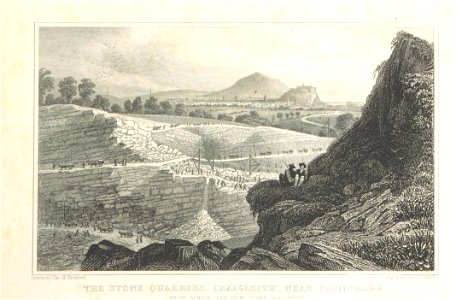 MA(1829) p.077 - The Stone Quarries, Craigleith, near Edinburgh - Thomas Hosmer Shepherd. Free illustration for personal and commercial use.