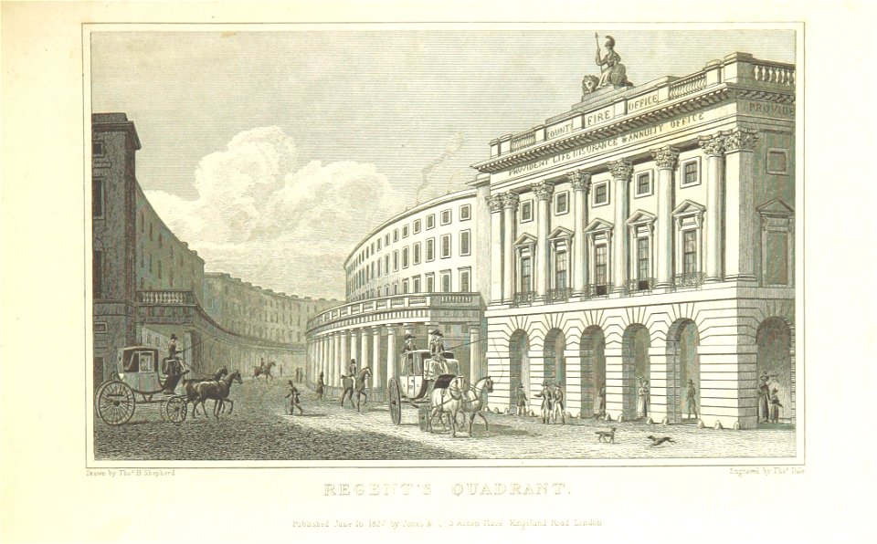 Regent's Quadrant - Shepherd, Metropolitan Improvements (1828), p219