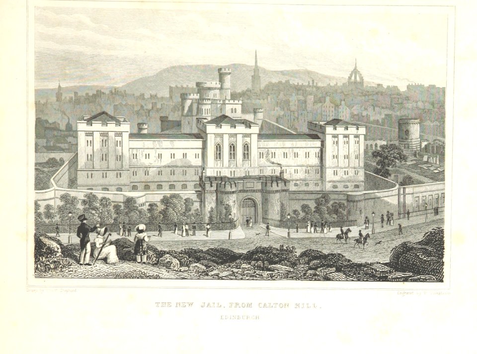 MA(1829) p.091 - The New Jail, from Calton Hill, Edinburgh - Thomas Hosmer Shepherd
