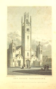 New Church, Haggerstone - Shepherd, Metropolitan Improvements (1828), p344