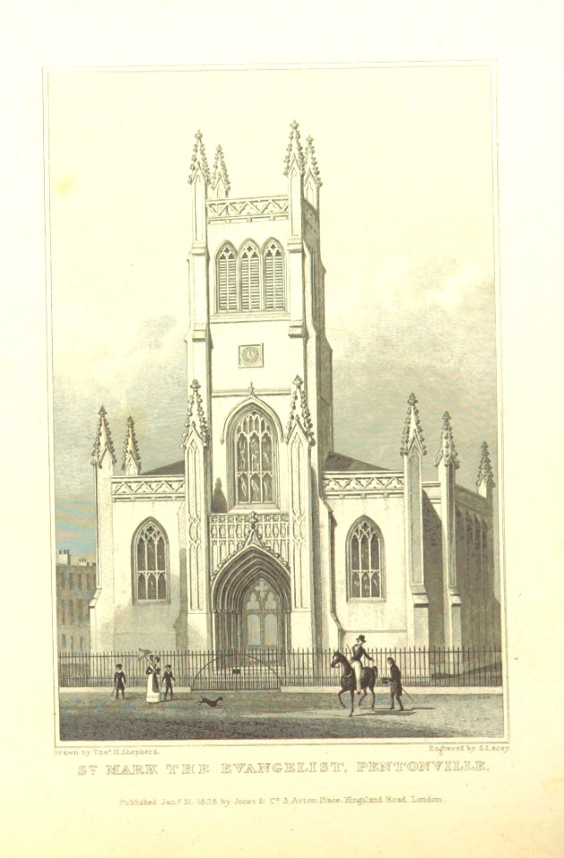St Mark the Evangelist, Pentonville - Shepherd, Metropolitan Improvements (1828), p328