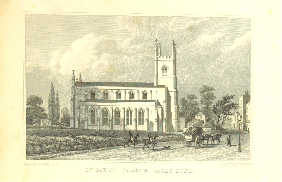 St Paul's Church, Ball's Pond - Shepherd, Metropolitan Improvements (1828), p319