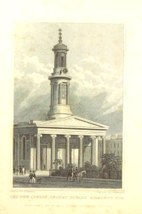 The New Church, Regent Square, Sidmouth Street - Shepherd, Metropolitan Improvements (1828), p338