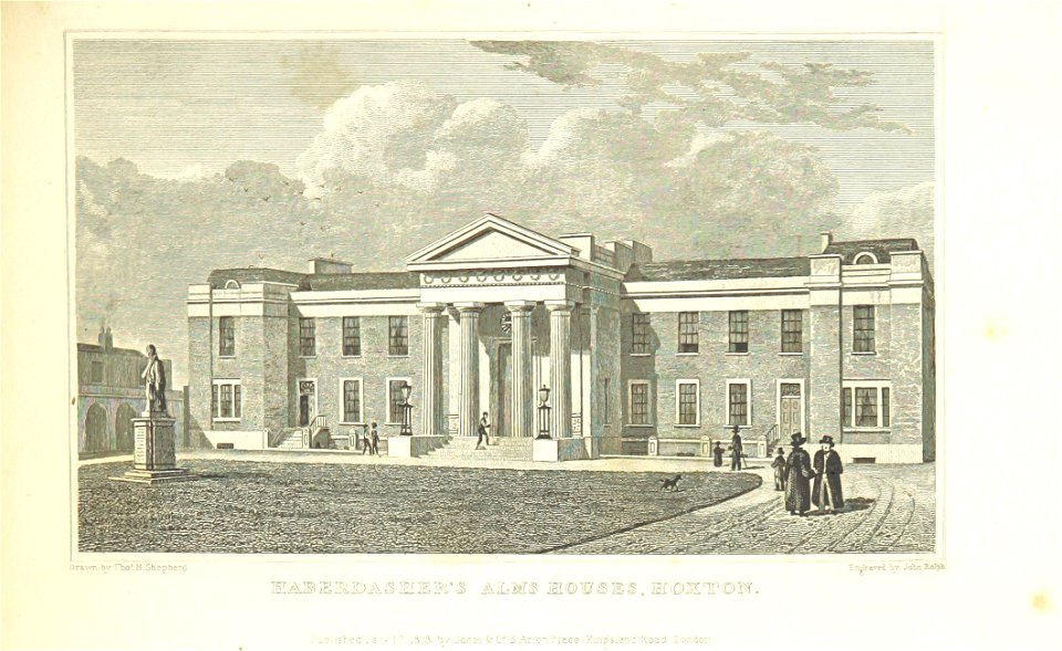 Haberdasher's Alms Houses, Hoxton - Shepherd, Metropolitan Improvements (1828), p307