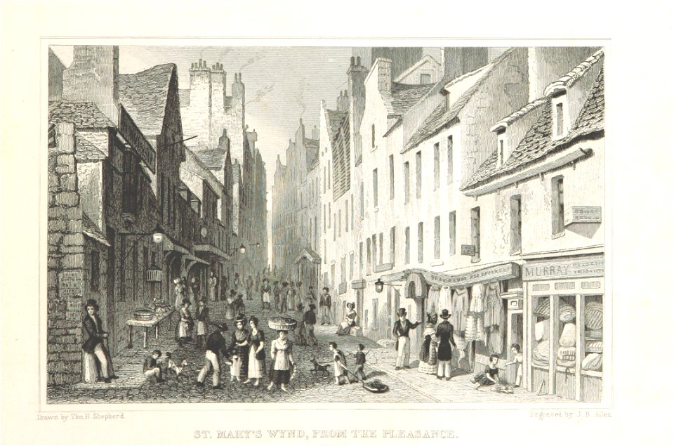 MA(1829) p.063 - St Mary's Wynd, from the Pleasance, Edinburgh - Thomas Hosmer Shepherd