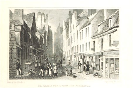 MA(1829) p.063 - St Mary's Wynd, from the Pleasance, Edinburgh - Thomas Hosmer Shepherd