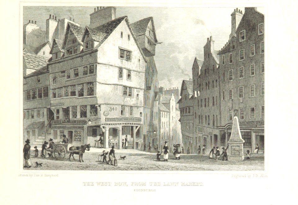 MA(1829) p.063 - The West Bow, from the Lawn Market, Edinburgh - Thomas Hosmer Shepherd