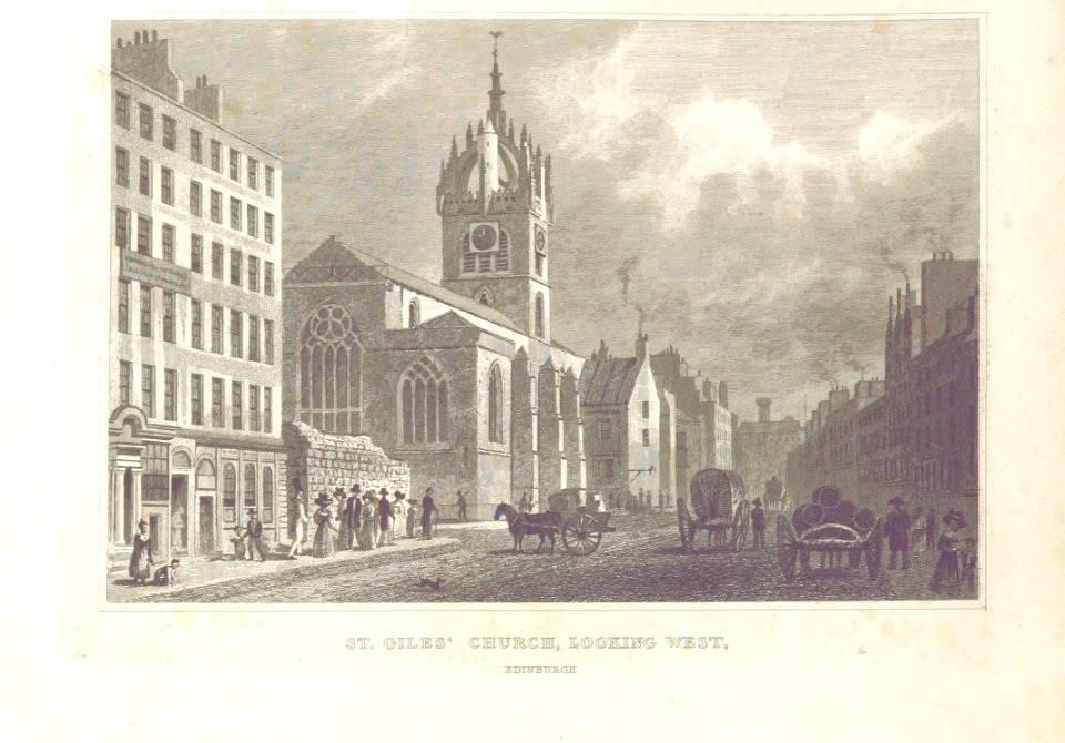 MA(1829) p.068 - St Giles' Church, looking West, Edinburgh - Thomas Hosmer Shepherd