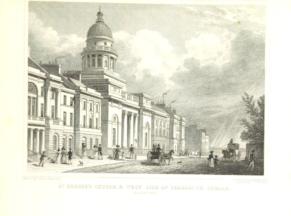 MA(1829) p.087 - St George's Church, and West Side of Charlotte Square, Edinburgh - Thomas Hosmer Shepherd
