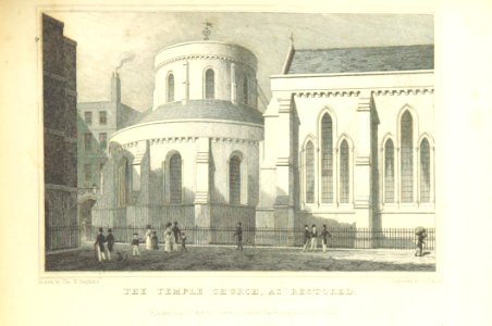 The Temple Church, as restored - Shepherd, Metropolitan Improvements (1828), p259
