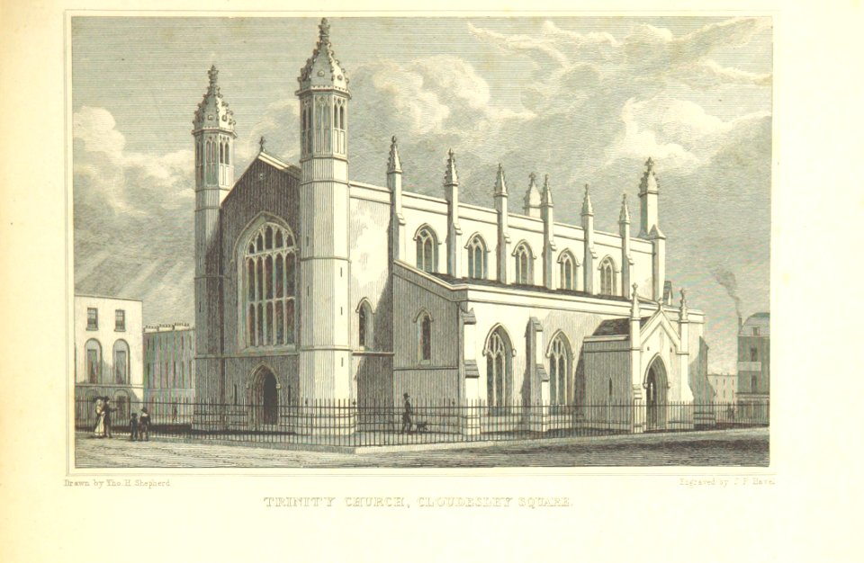 Trinity Church, Cloudesley Square - Shepherd, Metropolitan Improvements (1828), p321