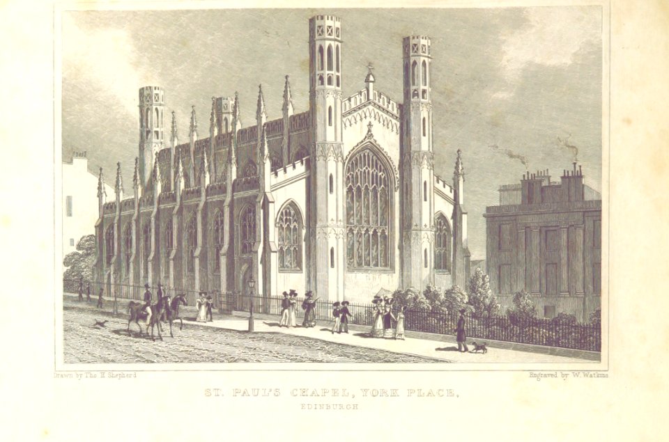 MA(1829) p.128 - St Paul's Chapel, York Place, Edinburgh - Thomas Hosmer Shepherd