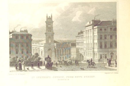 MA(1829) p.150 - St Stephen's Church, from Howe Street, Edinburgh - Thomas Hosmer Shepherd