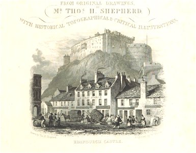 MA(1829) p.009 - Edinburgh Castle (title page) - Thomas Hosmer Shepherd. Free illustration for personal and commercial use.