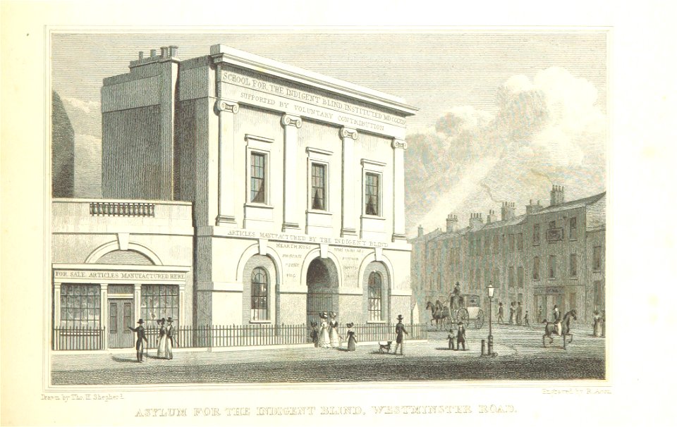 Asylum for the Indigent Blind, Westminster Road - Shepherd, Metropolitan Improvements (1828), p313