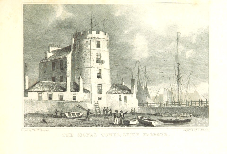 MA(1829) p.045 - The Signal Tower, Leith Harbour - Thomas Hosmer Shepherd