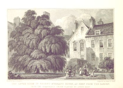 MA(1829) p.166 - The Levee Room in Regent Murray's House, as seen from the Garden - Thomas Hosmer Shepherd. Free illustration for personal and commercial use.