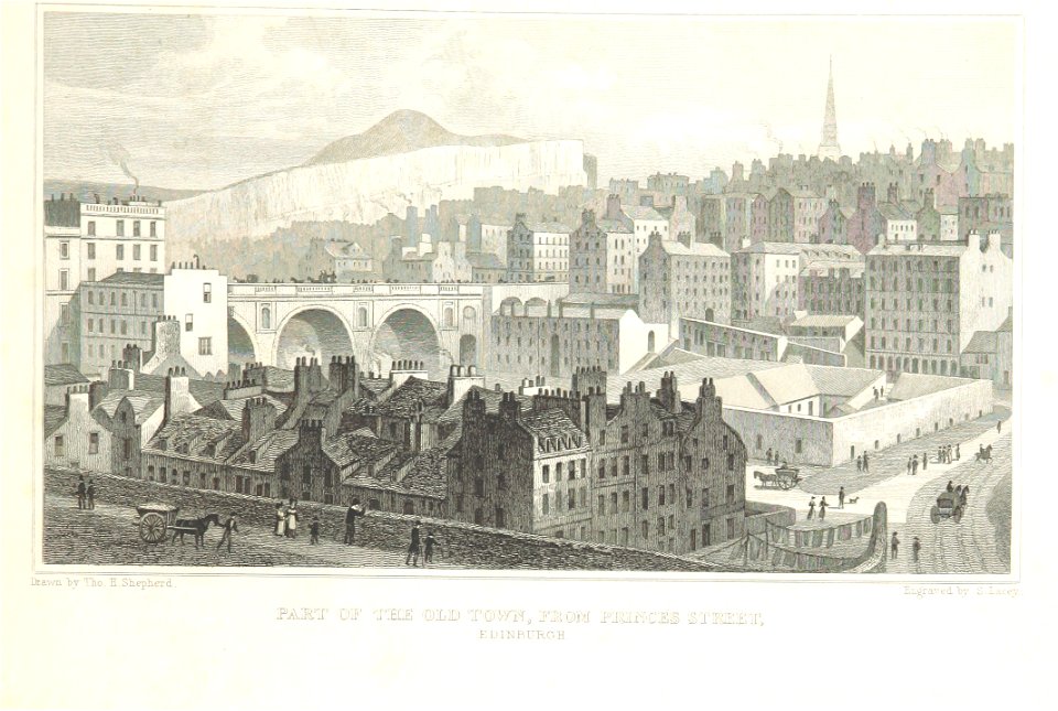 MA(1829) p.059 - Part of the Old Town, from Princes Street, Edinburgh - Thomas Hosmer Shepherd