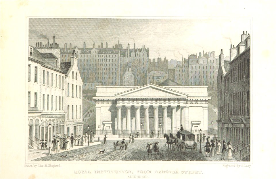 MA(1829) p.081 - Royal Institution, from Hanover Street, Edinburgh - Thomas Hosmer Shepherd