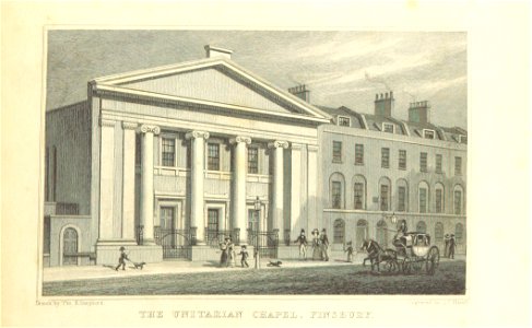 The Unitarian Chapel, Finsbury - Shepherd, Metropolitan Improvements (1828), p319