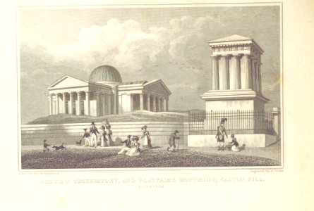 MA(1829) p.148 - The New Observatory, and Playfair's Monument, Calton Hill, Edinburgh - Thomas Hosmer Shepherd