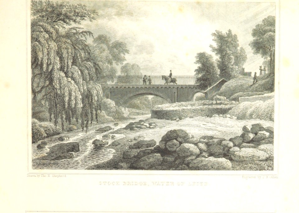 MA(1829) p.163 - Stock Bridge, Water of Leith - Thomas Hosmer Shepherd