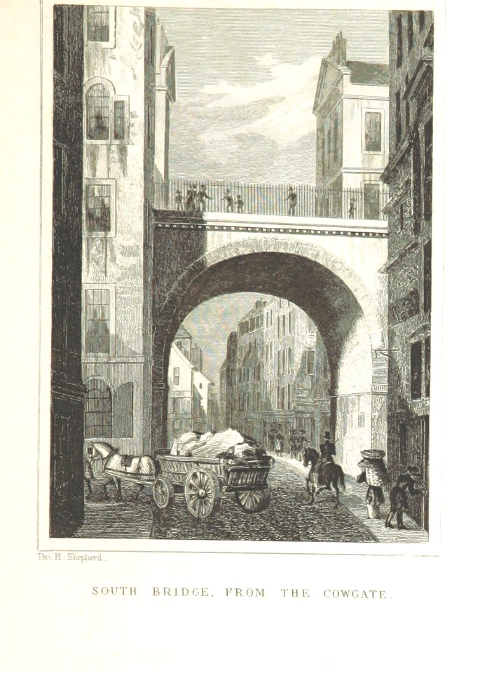 MA(1829) p.195 - South Bridge, from the Cowgate - Thomas Hosmer Shepherd