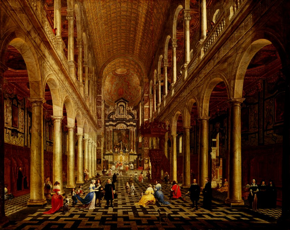 Anton Ghering - Interior of the Jesuit church in Antwerp
