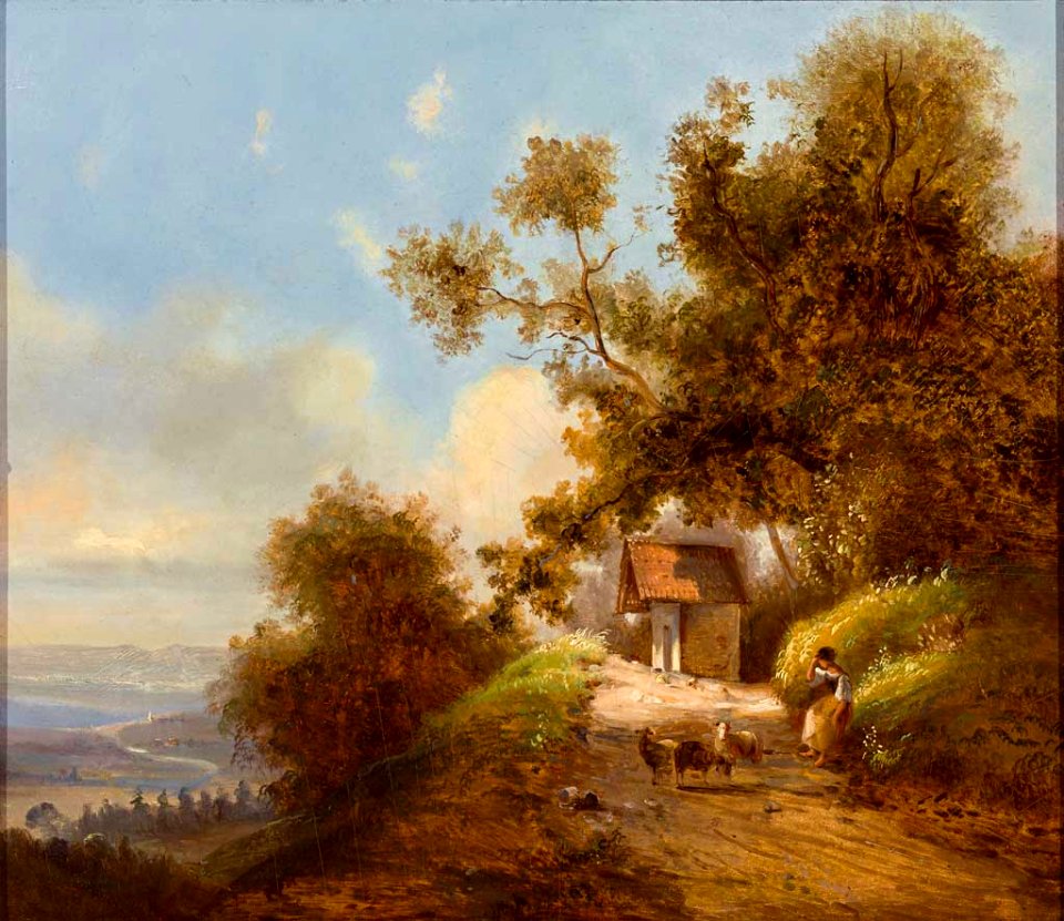 Anton Hansch Sommerliche Landschaft mit Marterl
