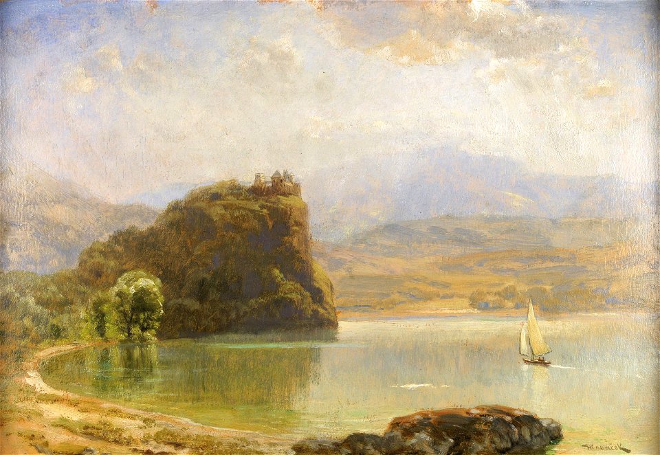 Anton Hlavacek Landschaft mit Burg