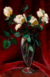 Anton Hula - Rosenstrauß in Vase