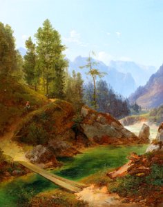 Anton Hansch - A View of the High Alps near Weichselboden in Styria