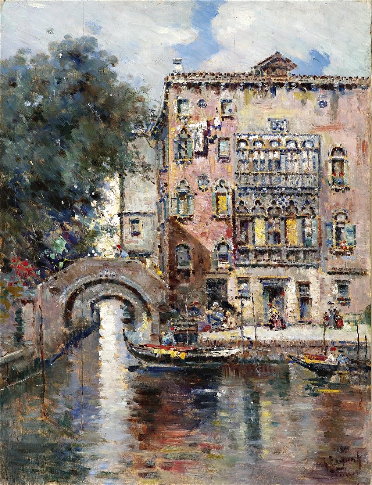 Anton Maria de Reyna-Manescau Gondeln in Venedig